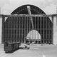 Scaffolding supports the construction of the concrete pylons. Railroad tracks laid through the center of the hangars allowed construction materials to be rolled directly into the structure and hoisted by cranes. (Brunswick Golden Isles Airport)